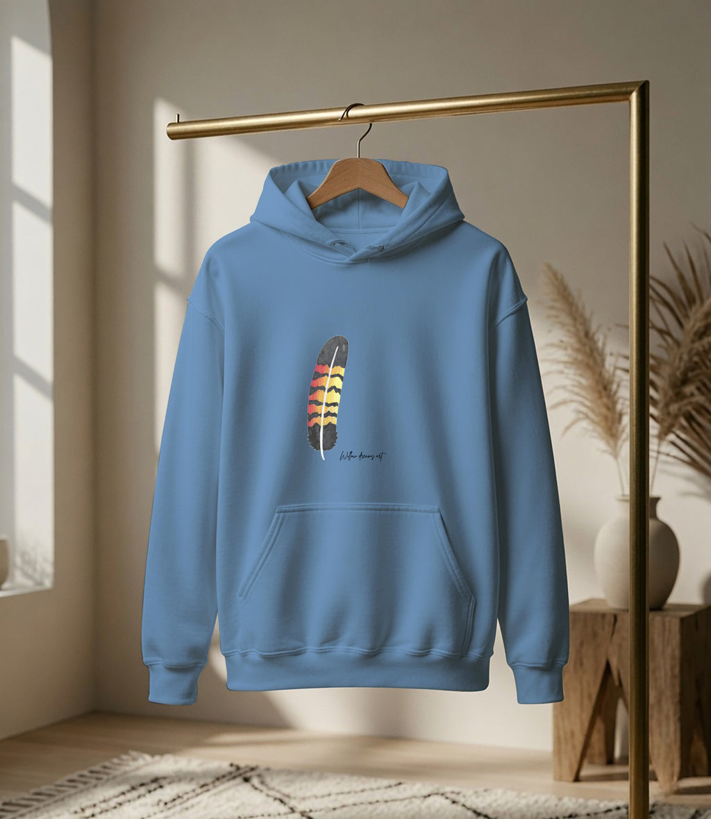 Adult Front & Back Everyday Hoodie | Black Cockatoo Feather design
