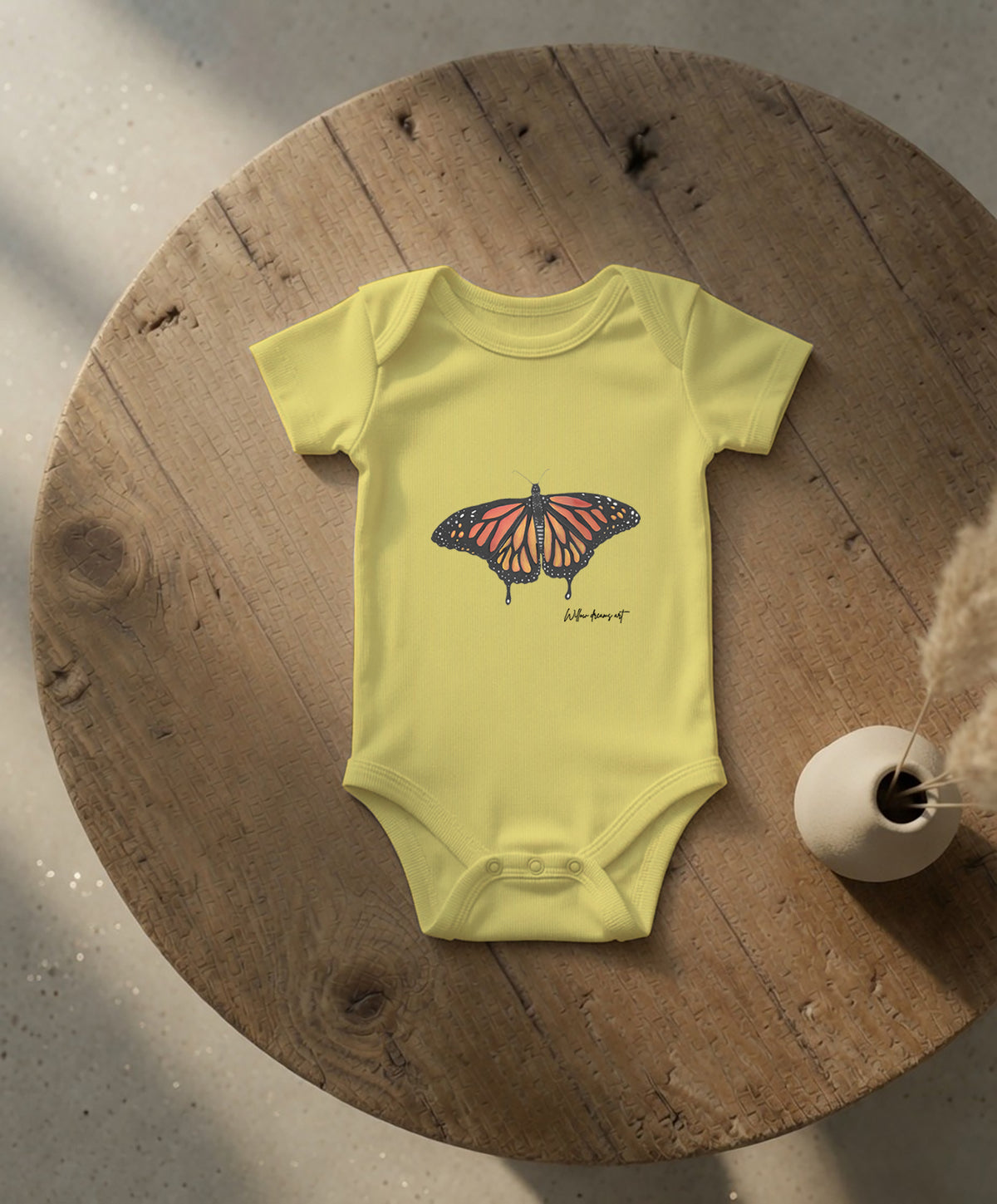 Baby Essential Bodysuit | Monarch Butterfly Design