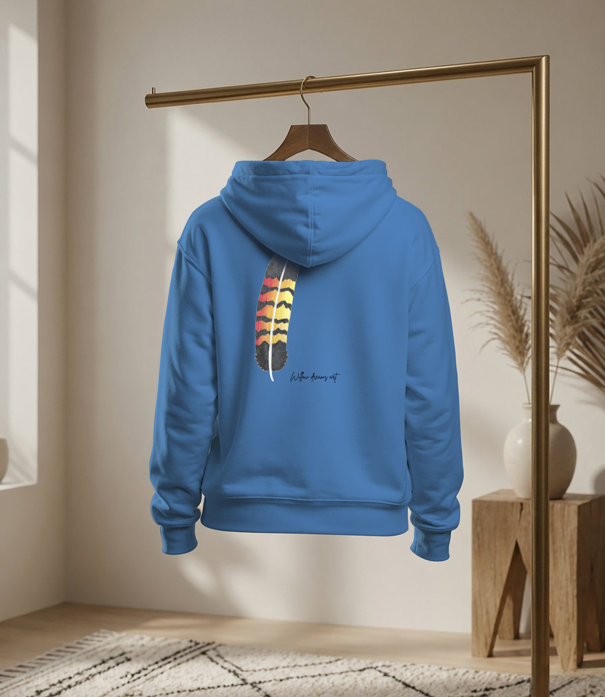 Youth Front & Back Everyday Hoodie | Black Cockatoo Feather design