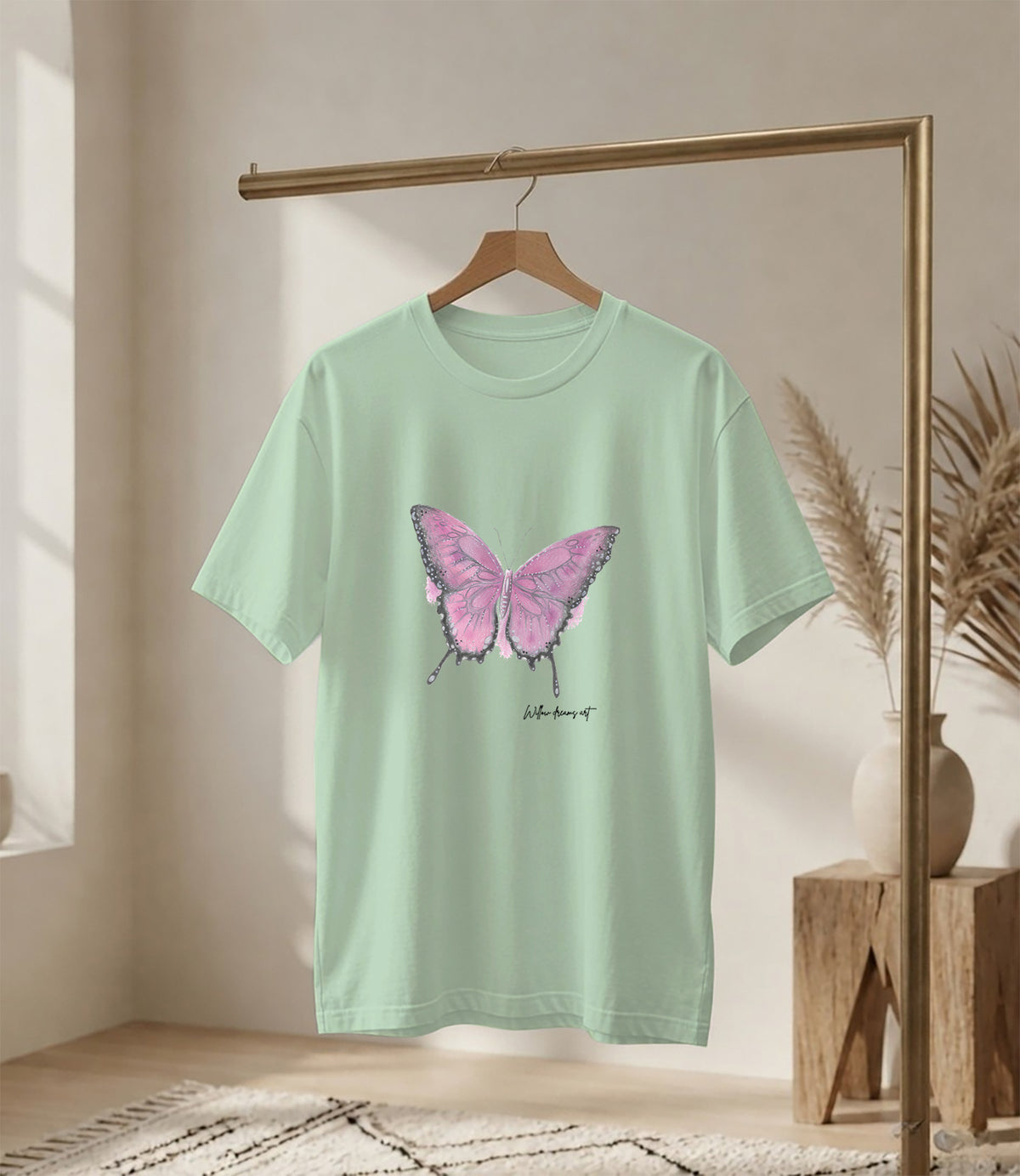 Adult Everyday Tee | Pink Butterfly Design