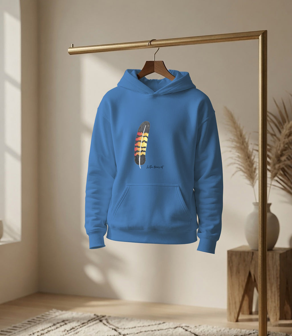Youth Front & Back Everyday Hoodie | Black Cockatoo Feather design