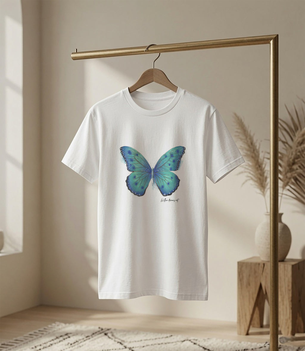 Youth Classic Tee | Blue Butterfly Design