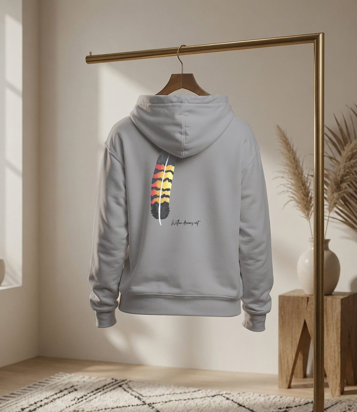 Youth Front & Back Everyday Hoodie | Black Cockatoo Feather design