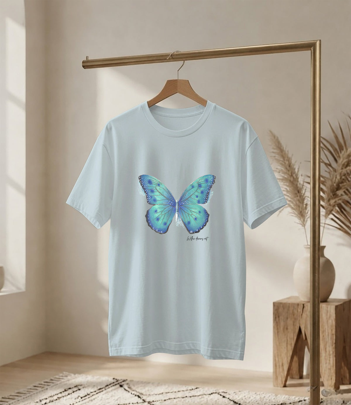 Adult Everyday Tee | Blue Butterfly Design