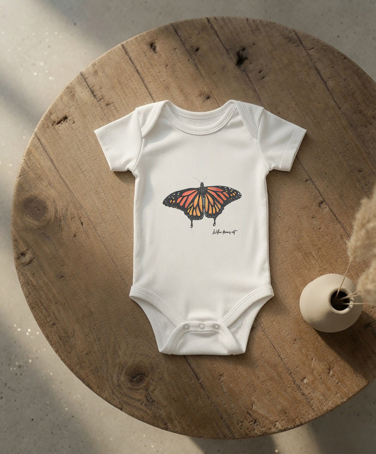 Baby Essential Bodysuit | Monarch Butterfly Design