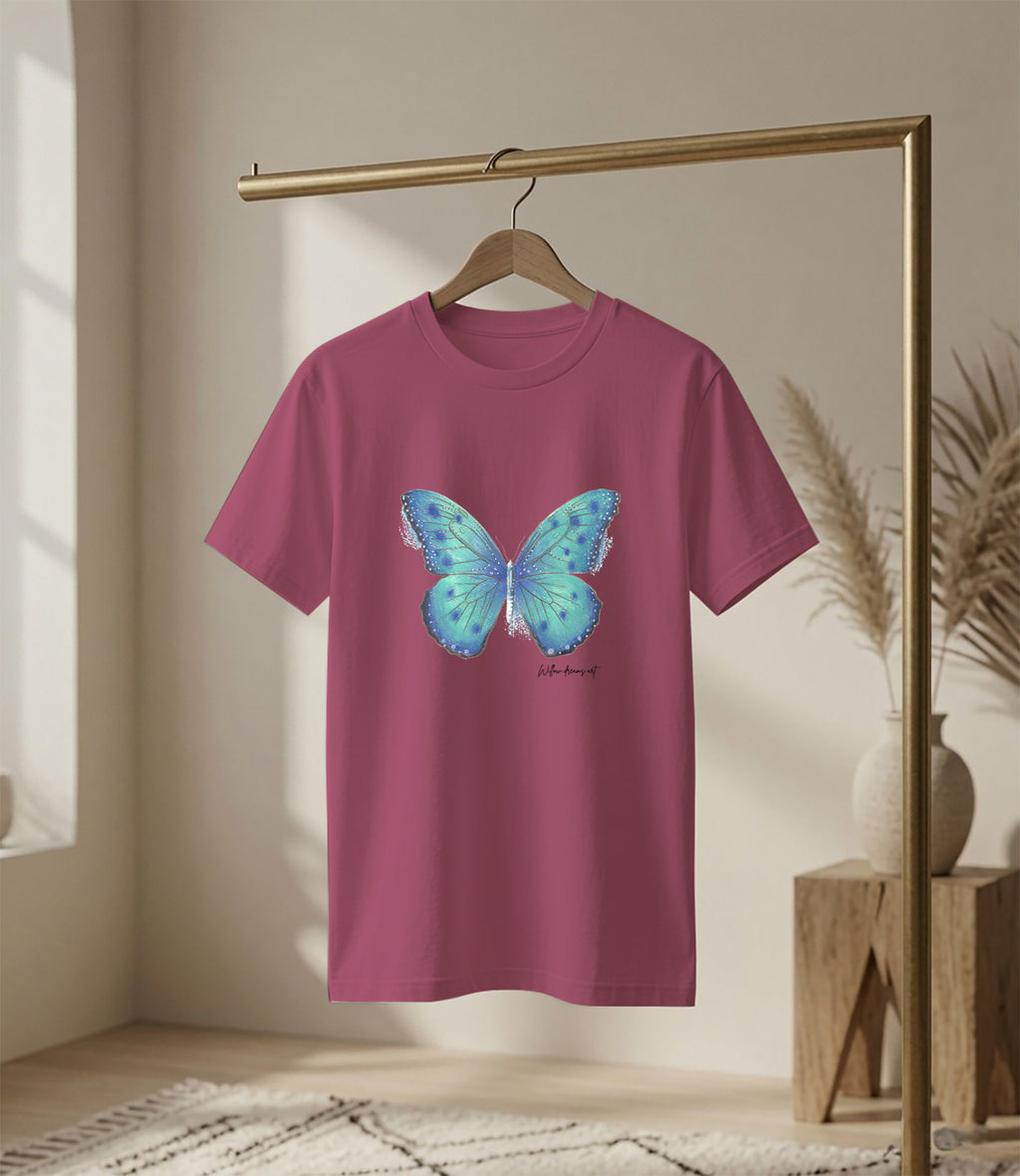 Youth Classic Tee | Blue Butterfly Design
