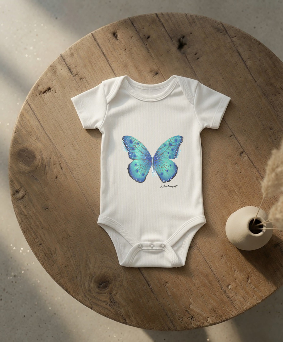 Baby Essential Bodysuit | Blue Butterfly Design