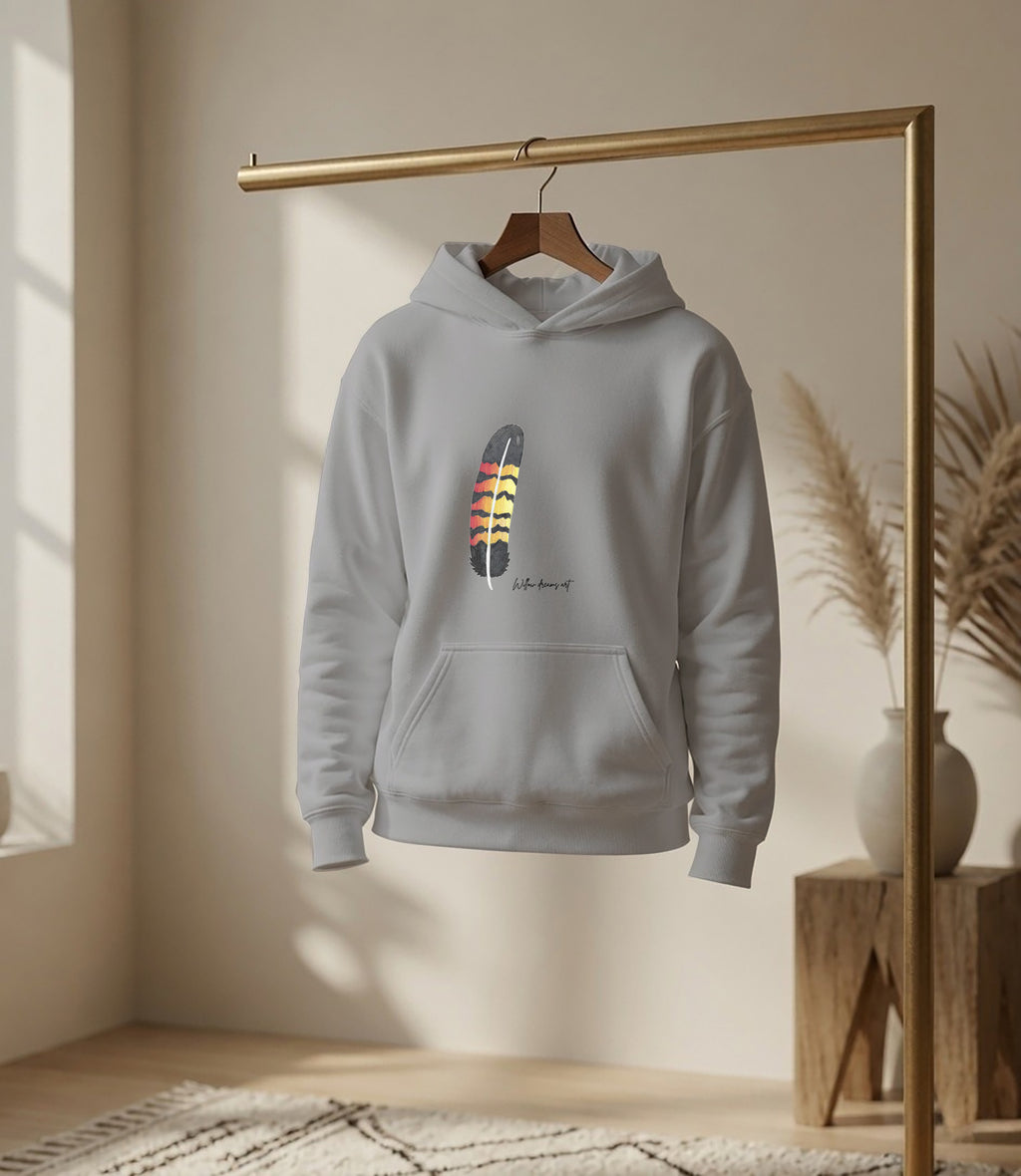 Youth Front & Back Everyday Hoodie | Black Cockatoo Feather design