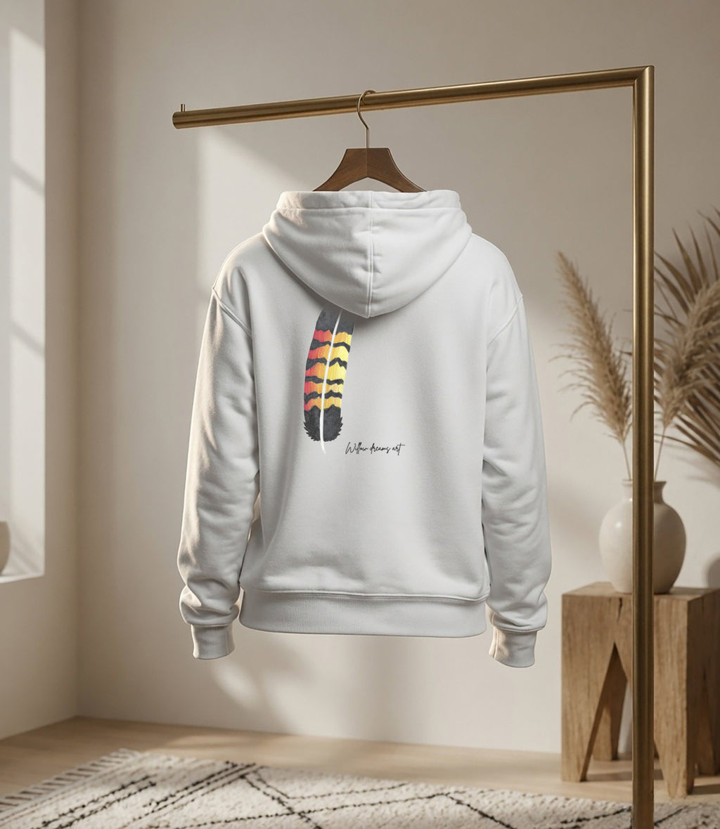 Youth Front & Back Everyday Hoodie | Black Cockatoo Feather design