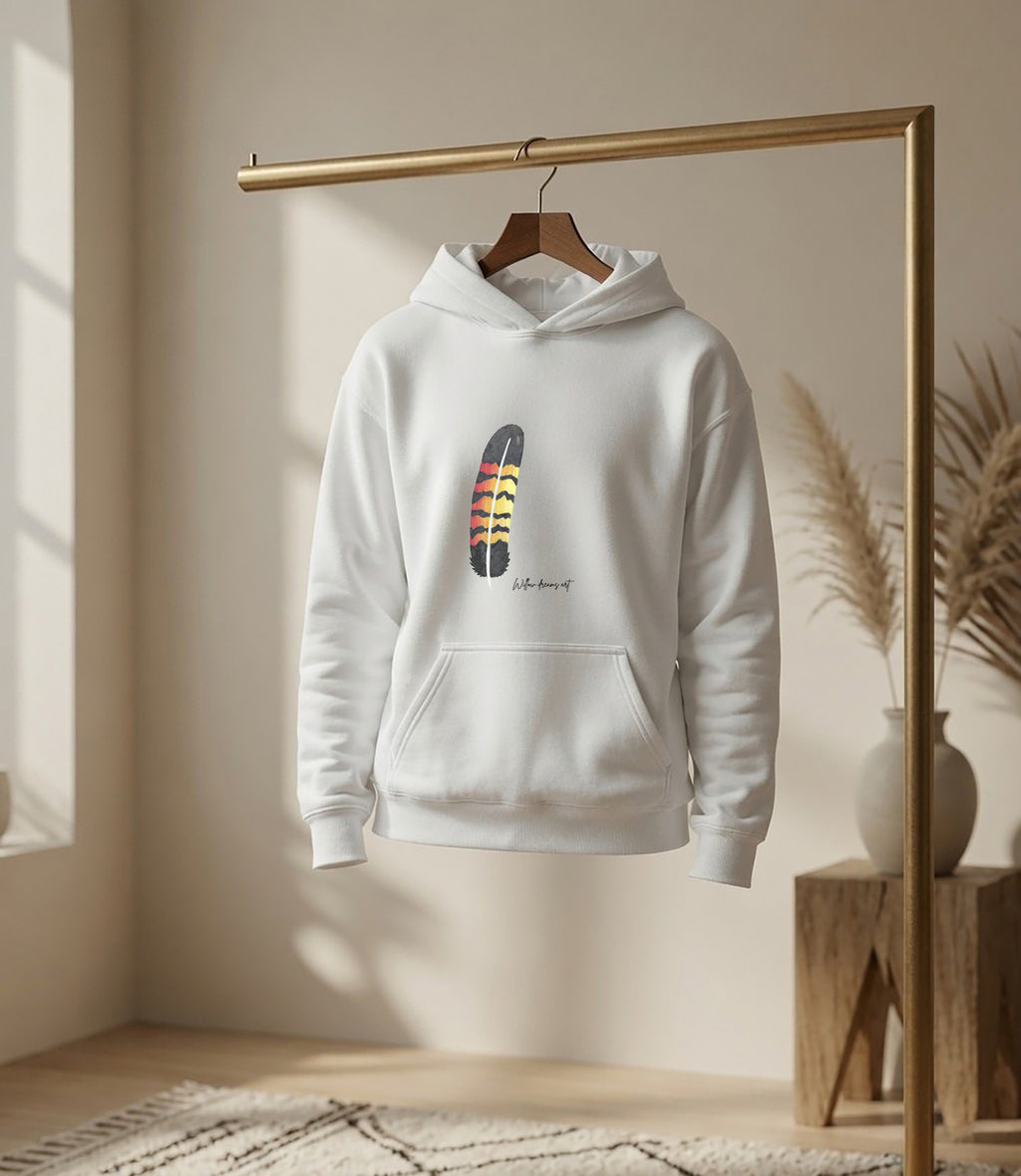 Youth Front & Back Everyday Hoodie | Black Cockatoo Feather design