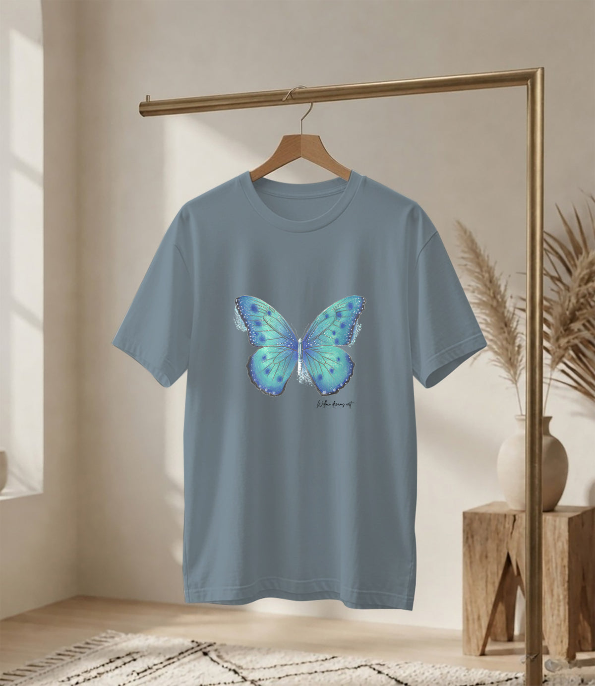 Adult Everyday Tee | Blue Butterfly Design