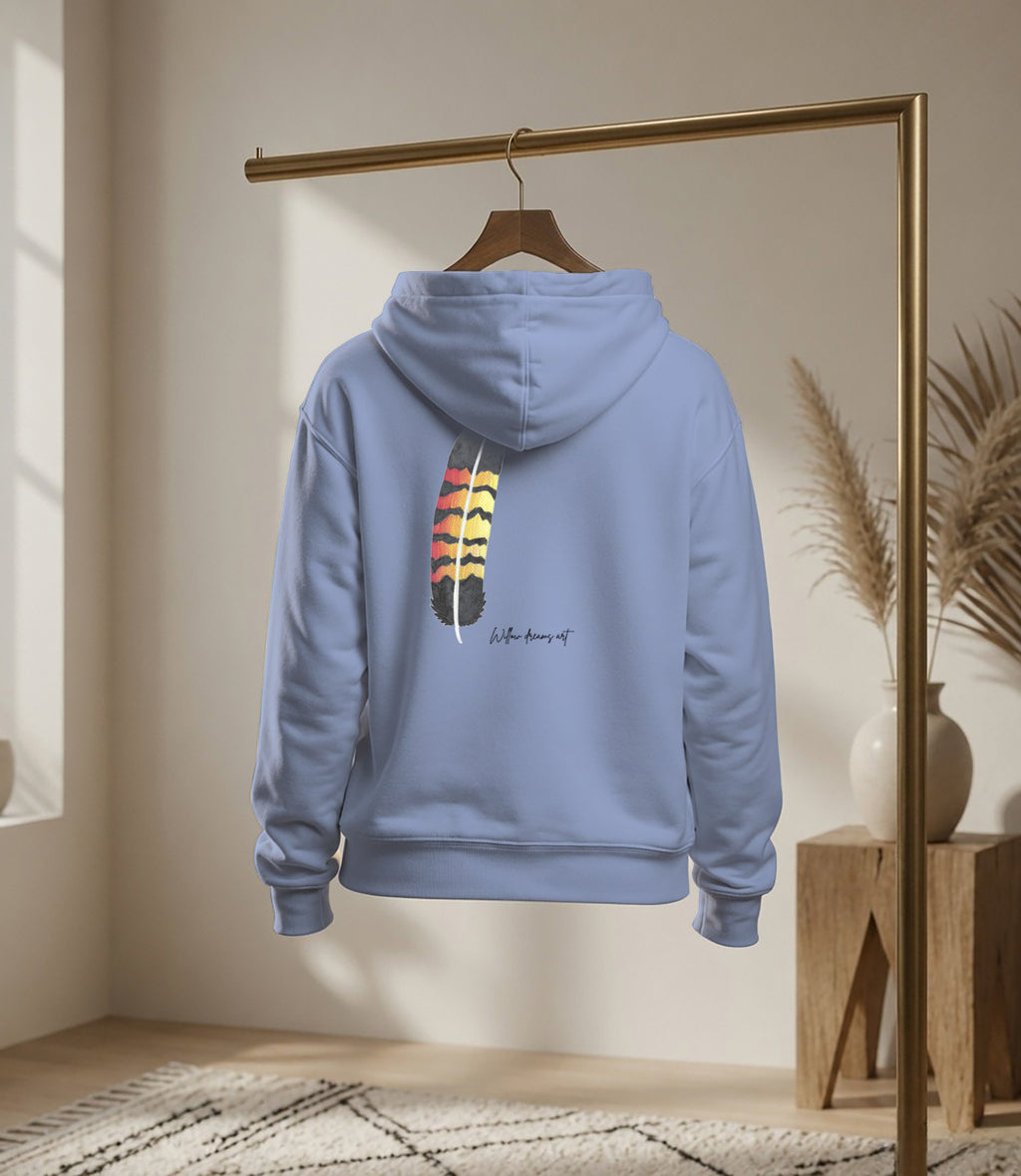 Youth Front & Back Everyday Hoodie | Black Cockatoo Feather design