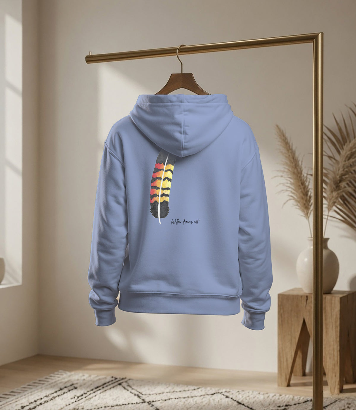 Youth Front & Back Everyday Hoodie | Black Cockatoo Feather design