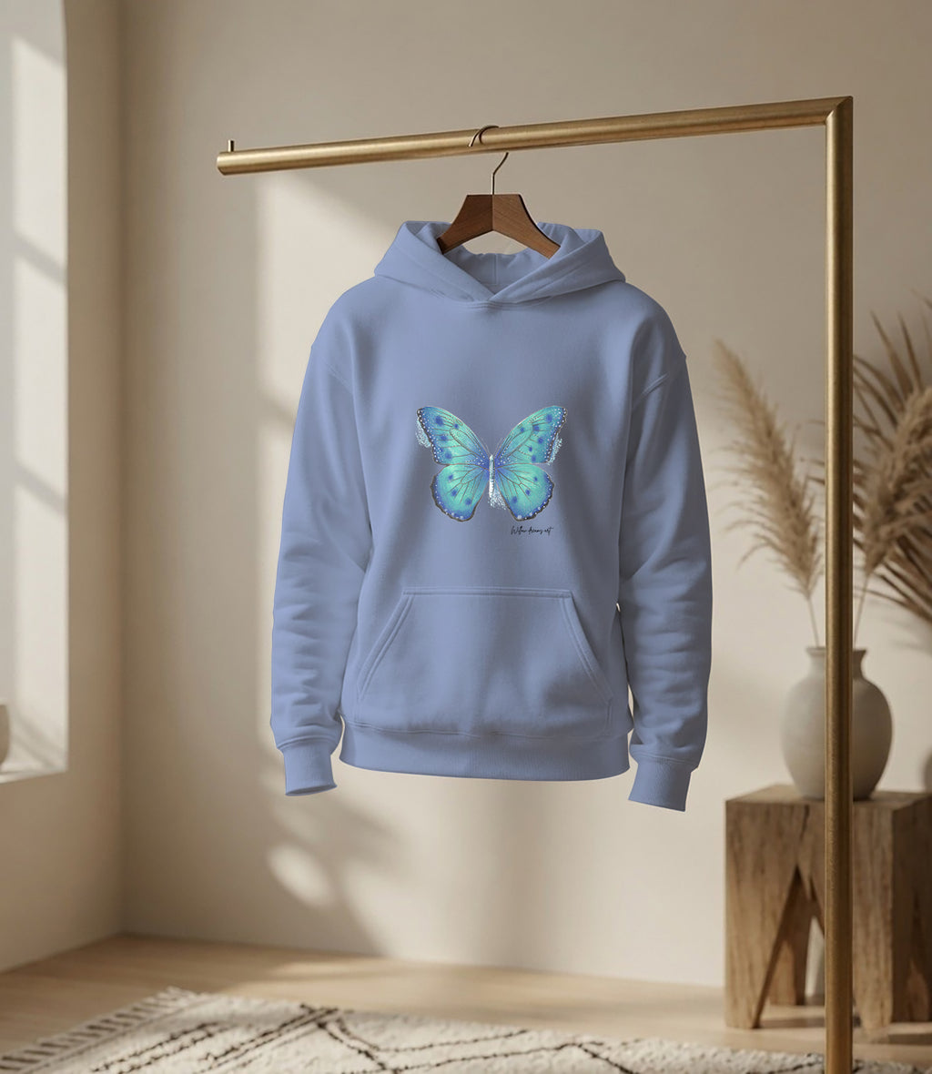 Youth Front & Back Everyday Hoodie | Butterflies design