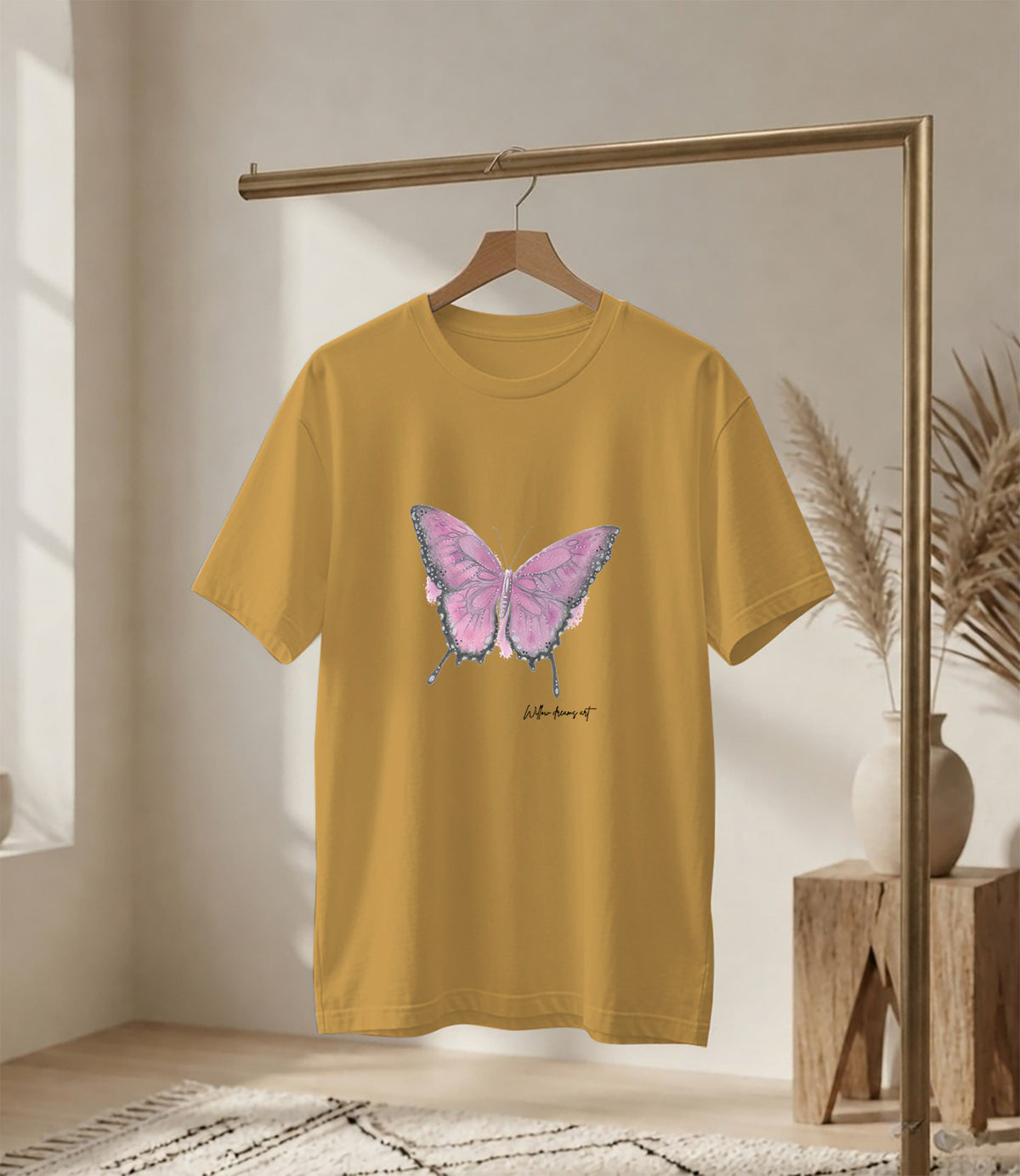 Adult Everyday Tee | Pink Butterfly Design
