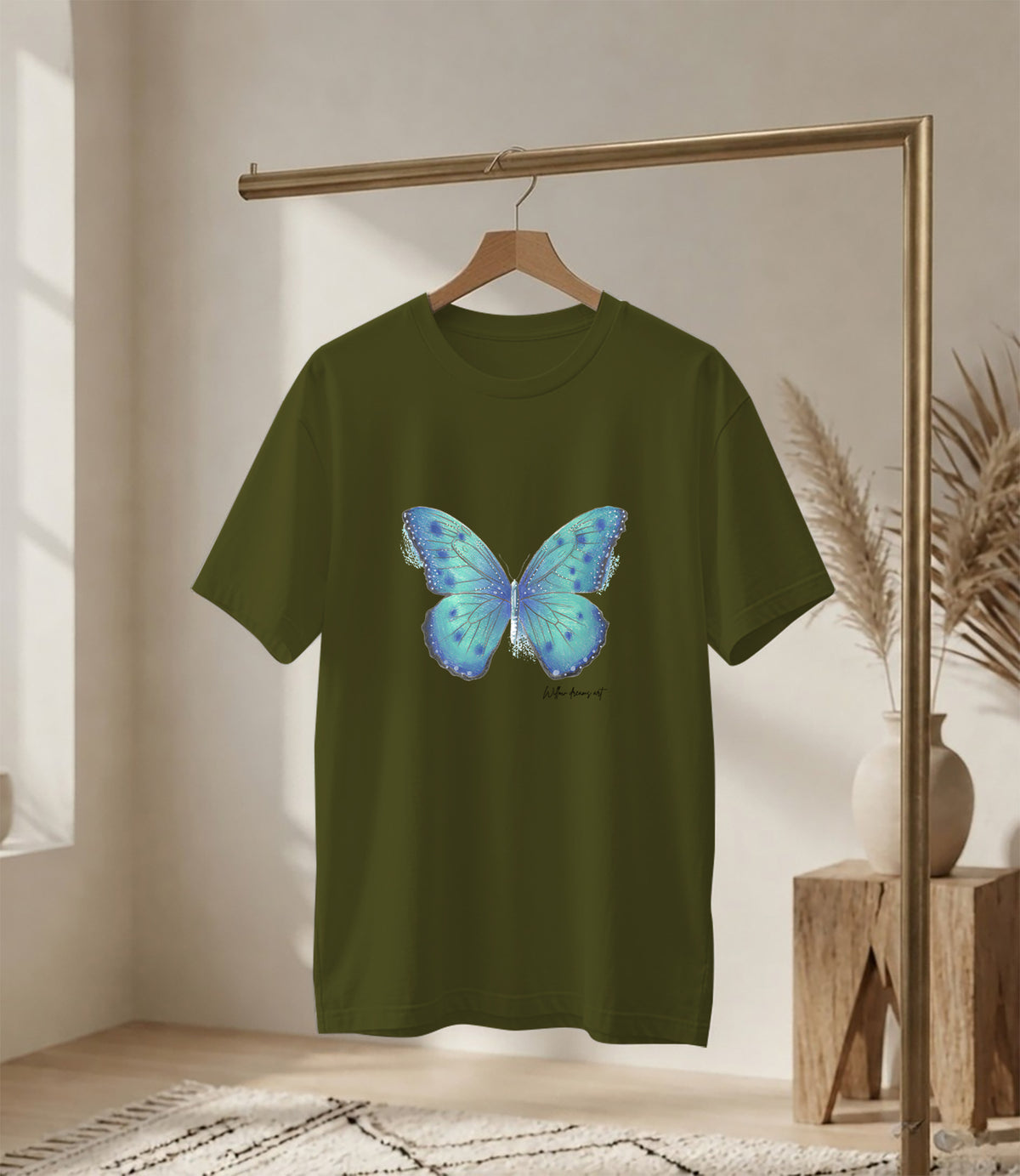 Adult Everyday Tee | Blue Butterfly Design
