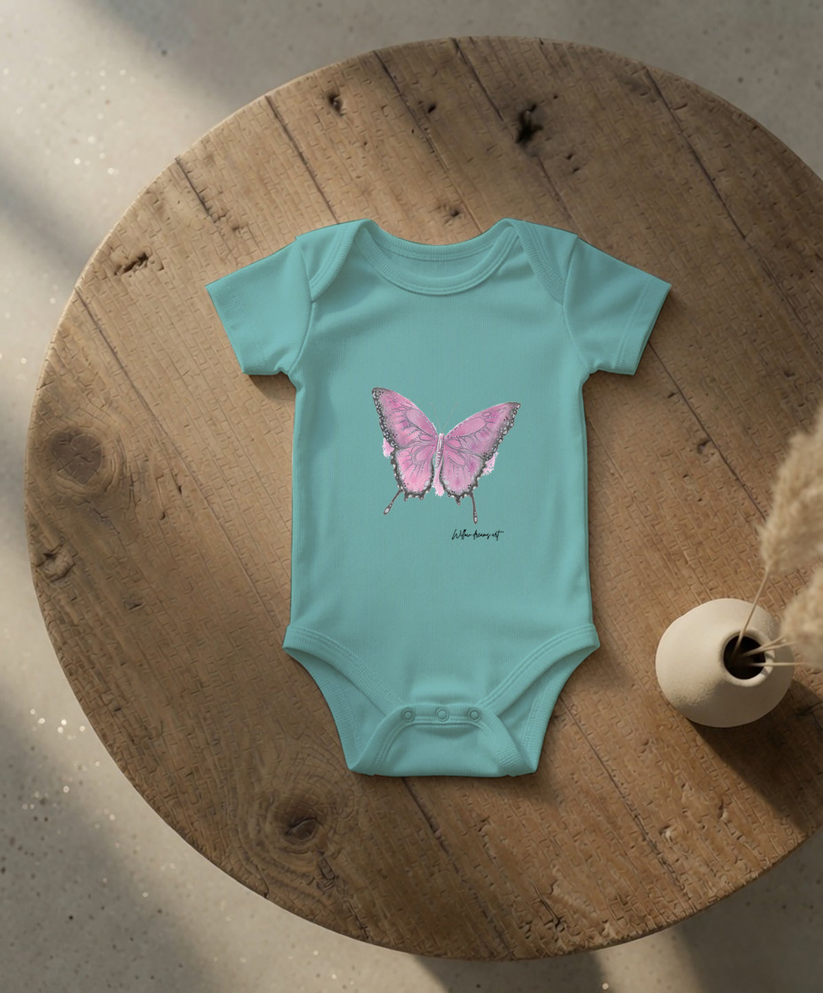 Baby Essential Bodysuit | Pink Butterfly Design