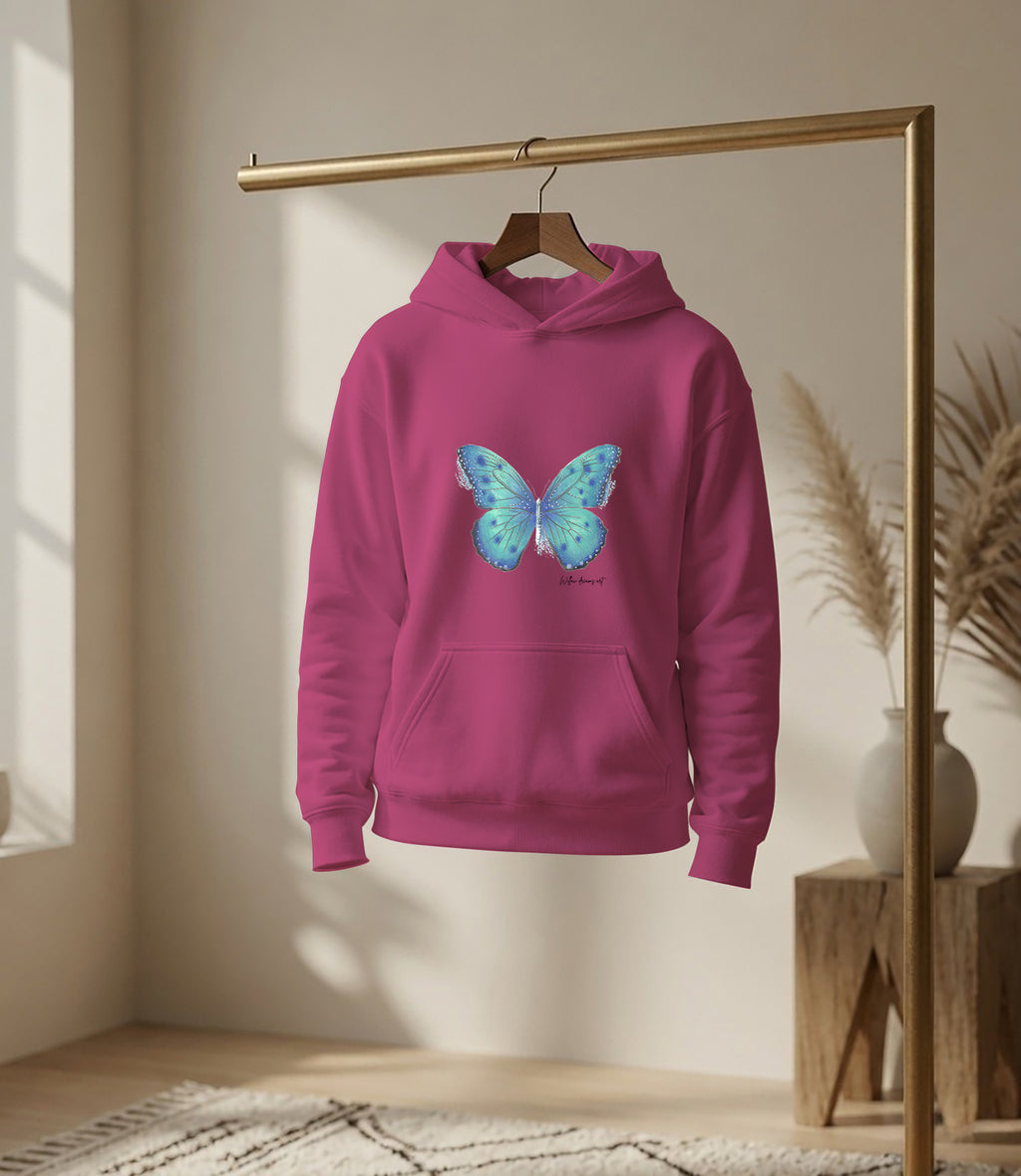 Youth Front & Back Everyday Hoodie | Butterflies design