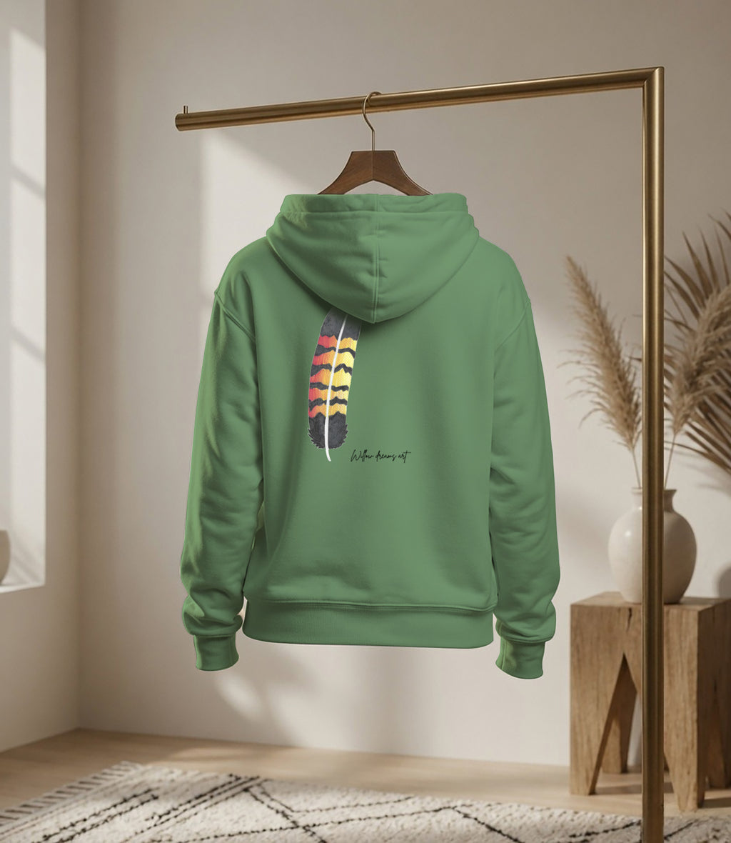Youth Front & Back Everyday Hoodie | Black Cockatoo Feather design