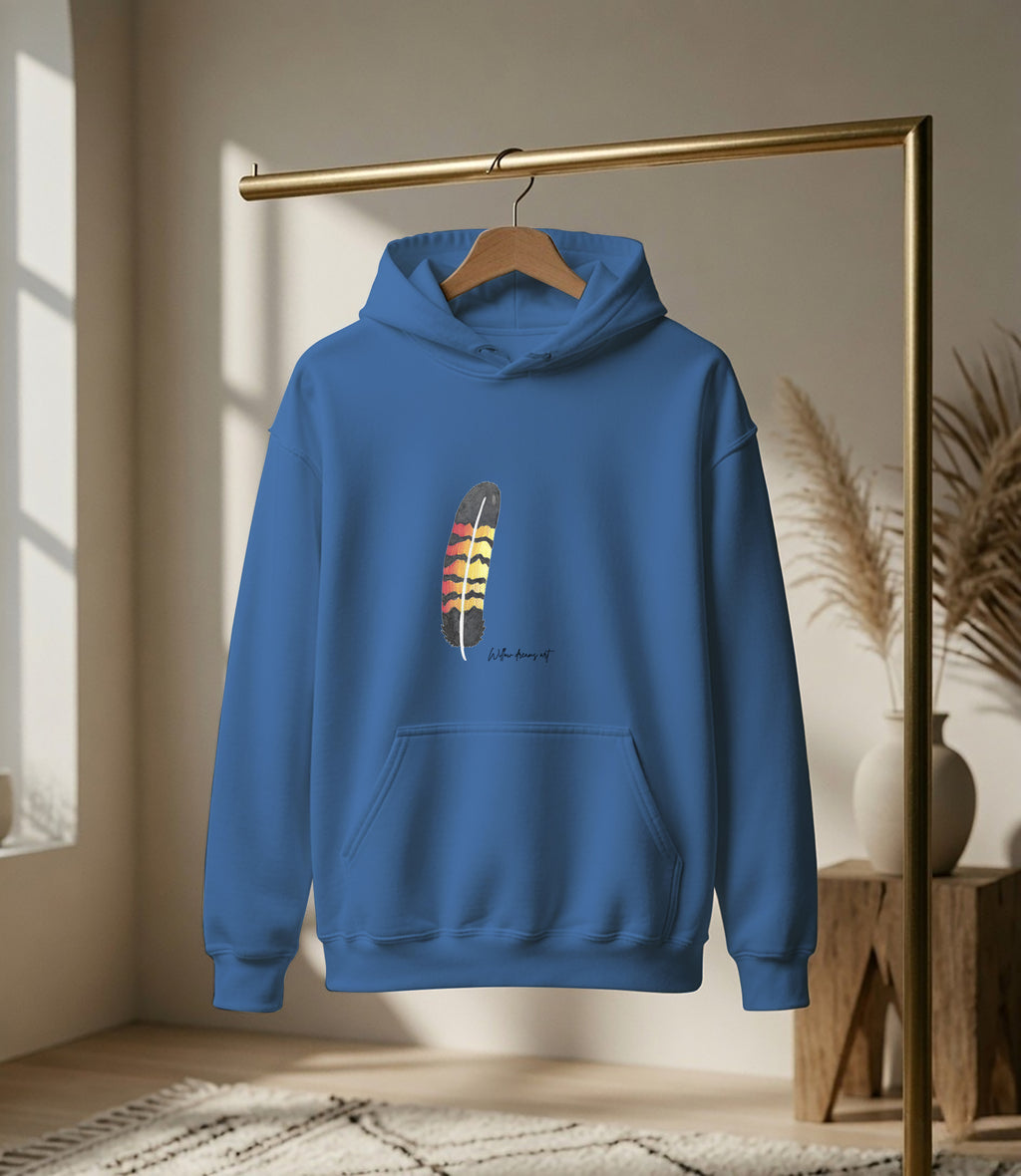 Adult Front & Back Everyday Hoodie | Black Cockatoo Feather design