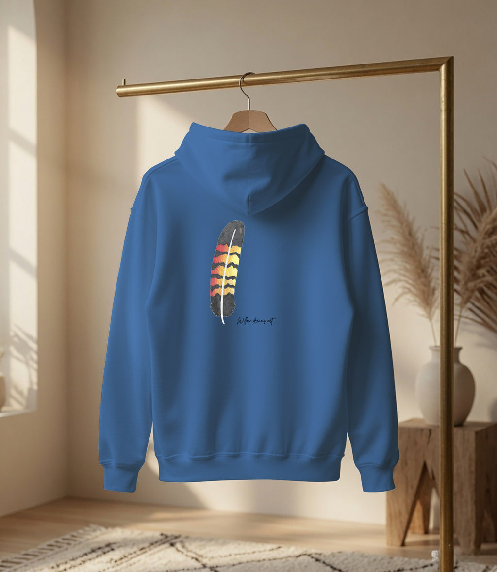 Adult Front & Back Everyday Hoodie | Black Cockatoo Feather design