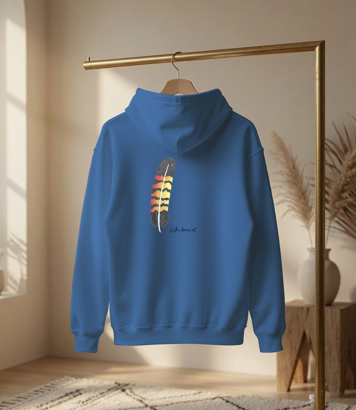 Adult Front & Back Everyday Hoodie | Black Cockatoo Feather design