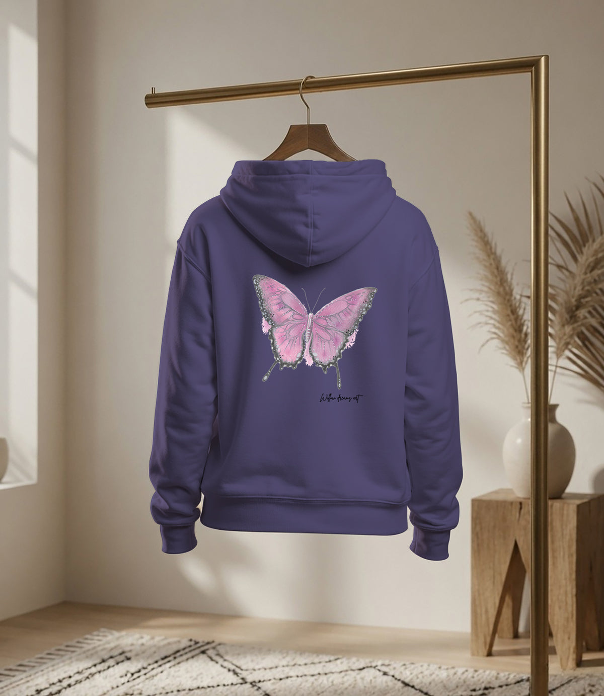 Youth Front & Back Everyday Hoodie | Butterflies design