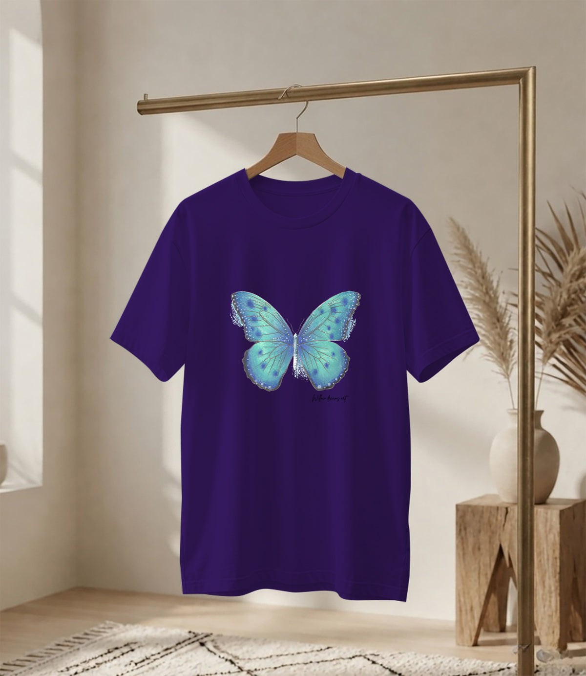 Adult Everyday Tee | Blue Butterfly Design