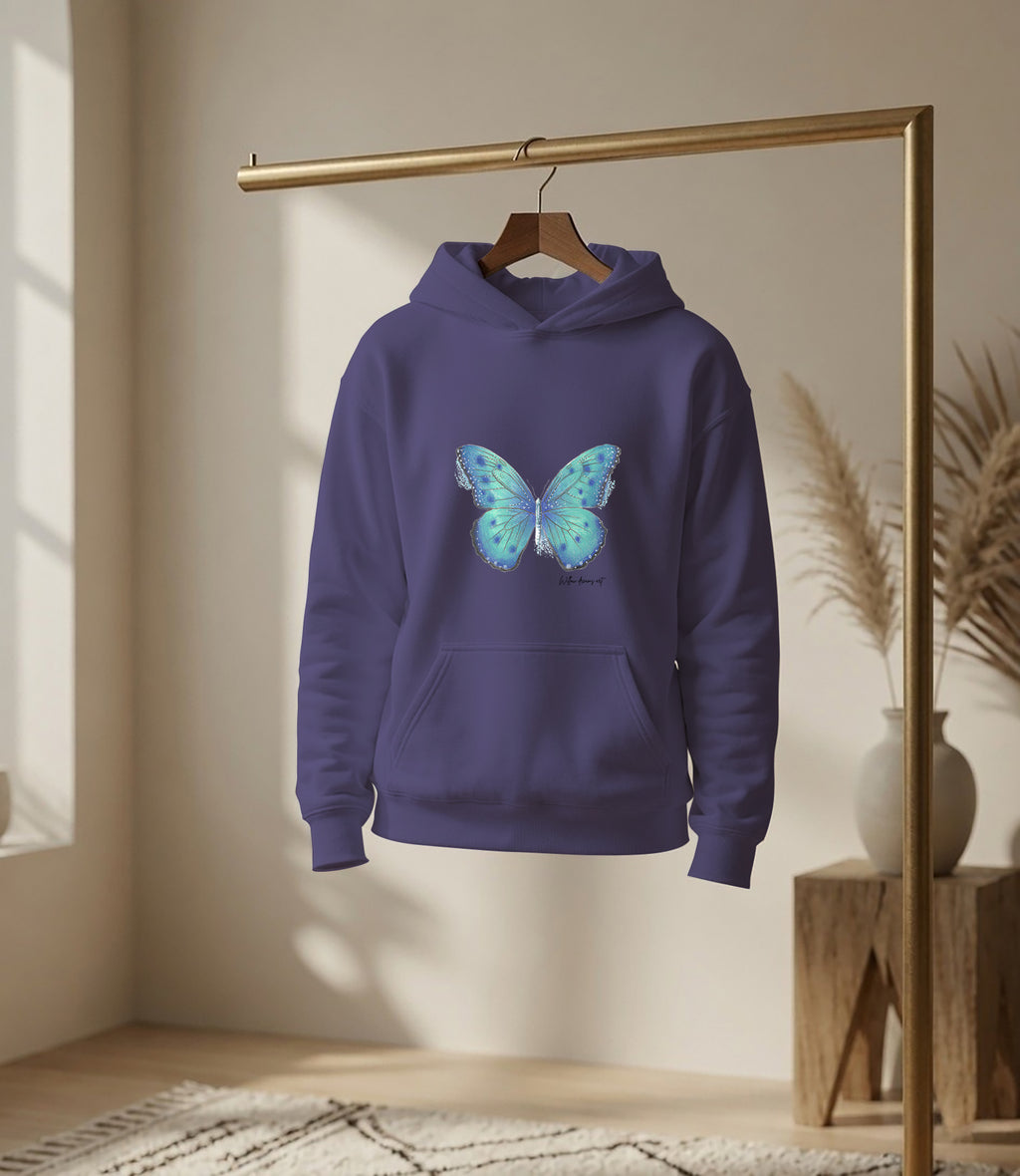 Youth Front & Back Everyday Hoodie | Butterflies design