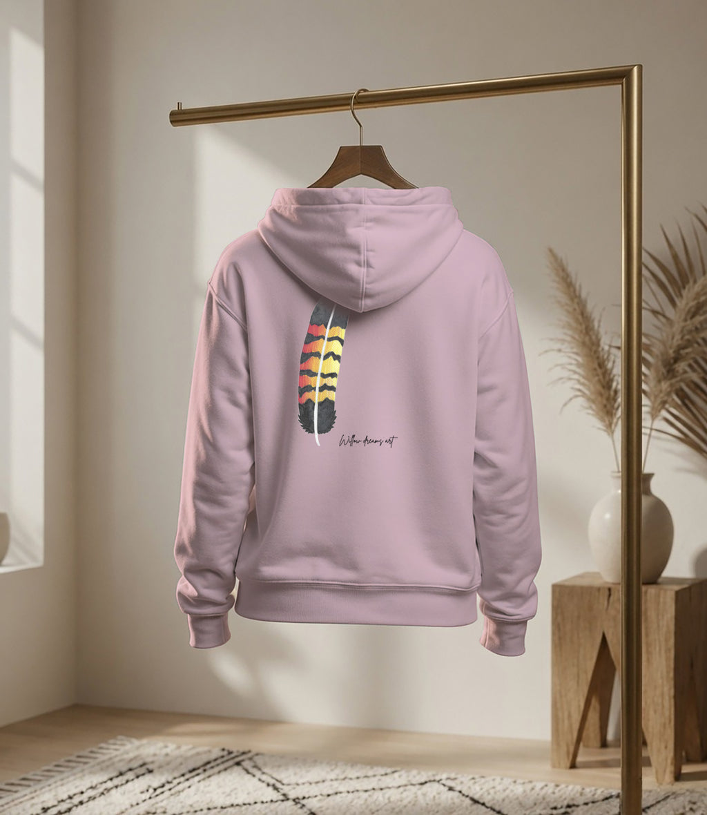 Youth Front & Back Everyday Hoodie | Black Cockatoo Feather design