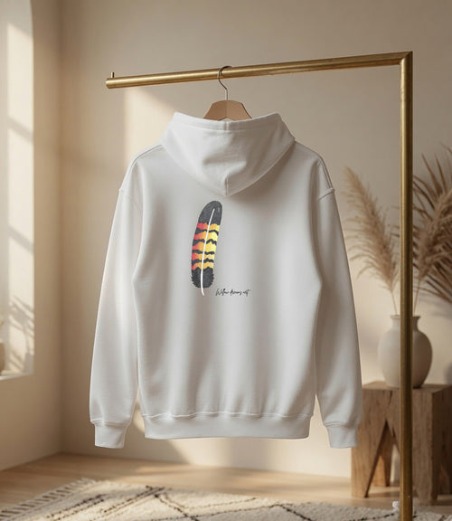 Adult Front & Back Everyday Hoodie | Black Cockatoo Feather design