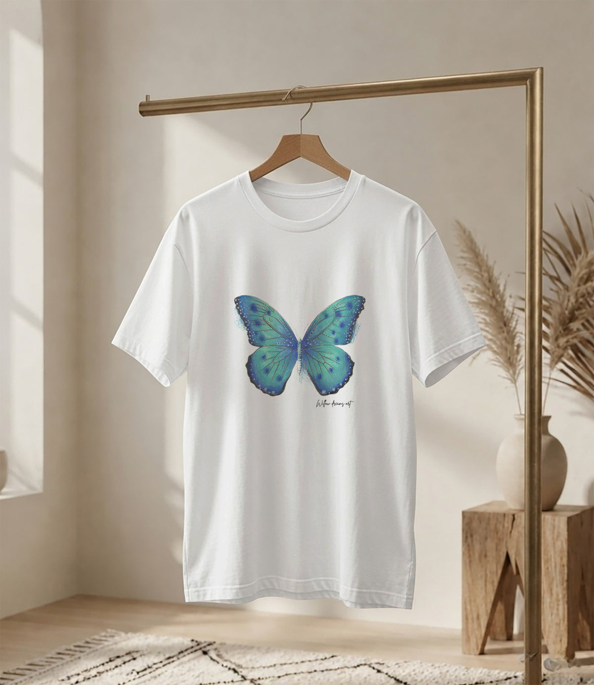 Adult Everyday Tee | Blue Butterfly Design