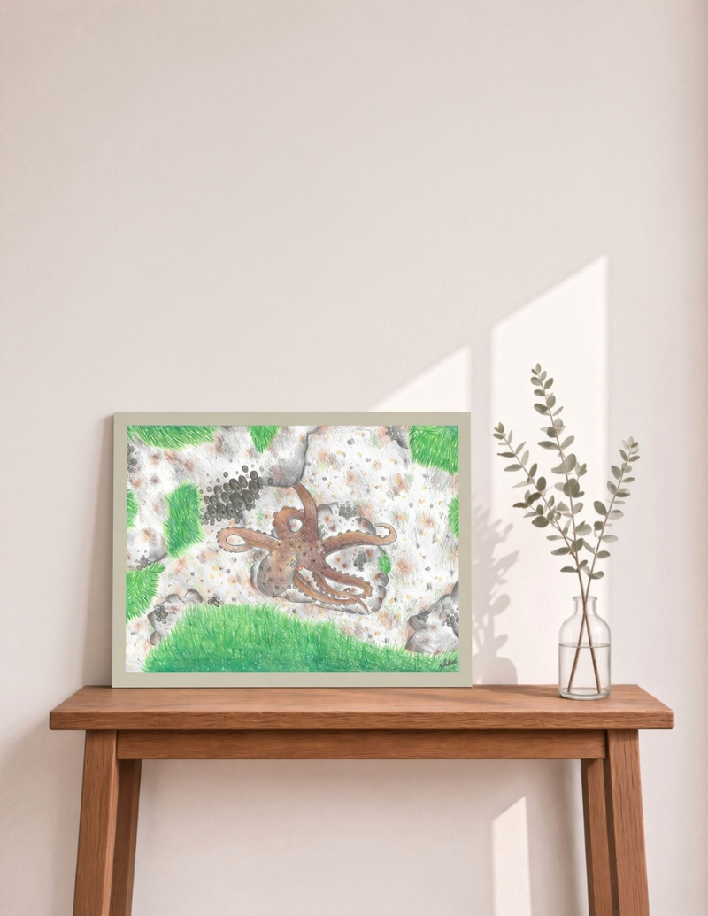 Among the Rocks | Framed Canvas Print 16 × 12 in
