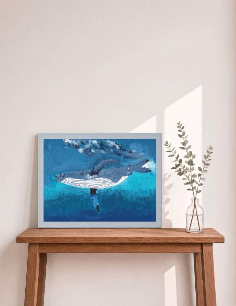 Beneath the Blue — Framed canvas print 12 x 16 in